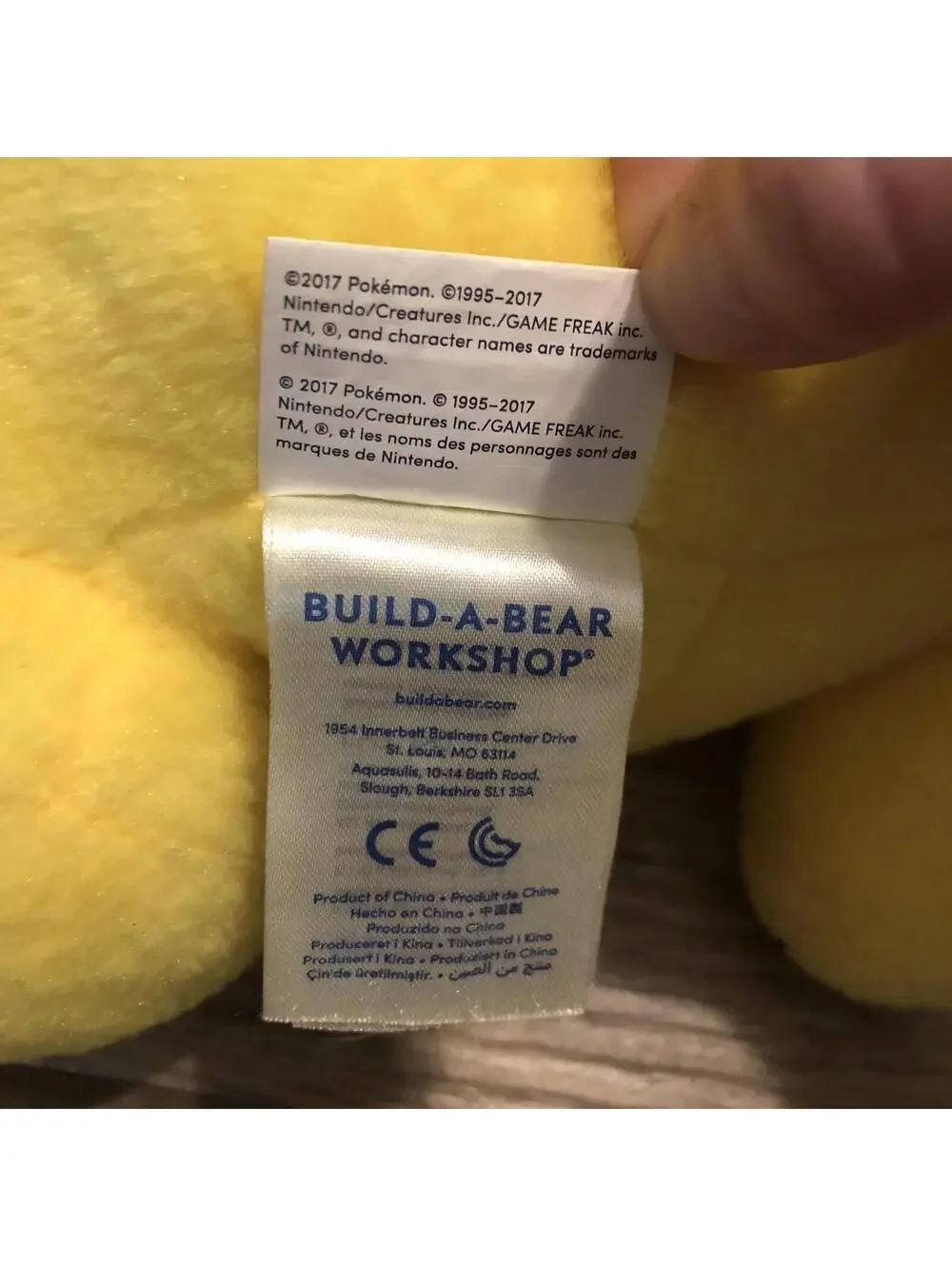 Large Pokemon Pikachu Build A Bear Workshop Yellow‎ Plush Stuffed Toy 16”
